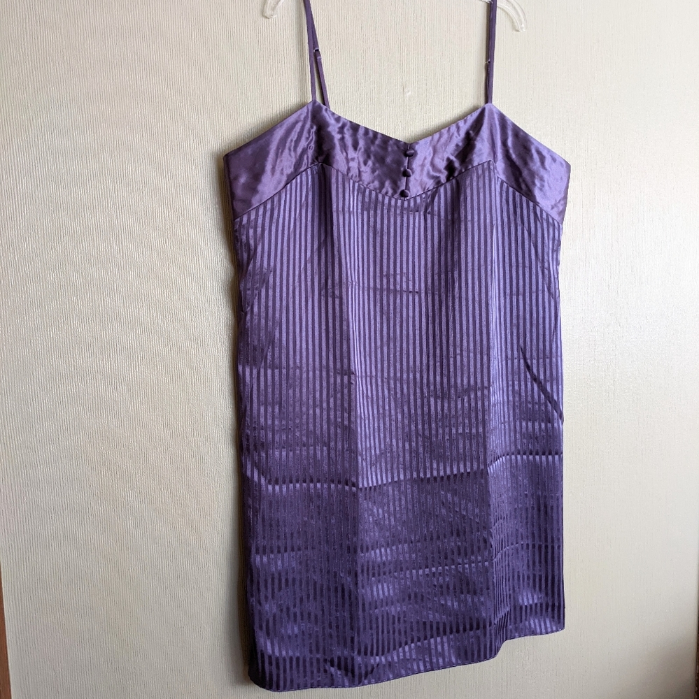 Vintage Amelia's Short Nightgown Slip Purple Satin Thin Straps Size XL - Picture 4 of 16